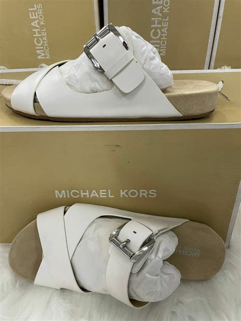 michael kors sawyer leather sandals|michael kors denim sandals.